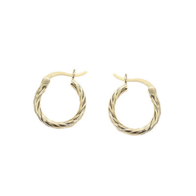 Twisted Hoop Earrings 925 Sterling Silver