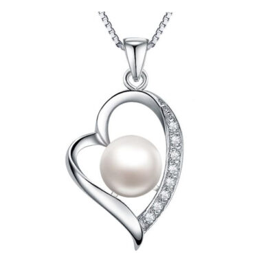Sterling Silver Fresh Water Pearl Heart Pendant