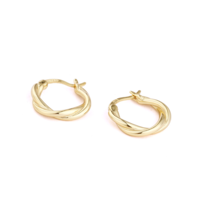 Twisted Hoop Earrings in 18k Gold Vermeil