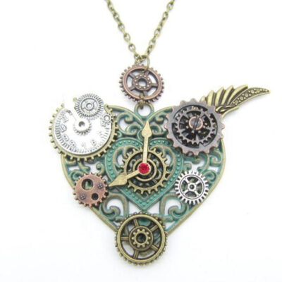 Steampunk Vintage Mechanical Heart Necklace