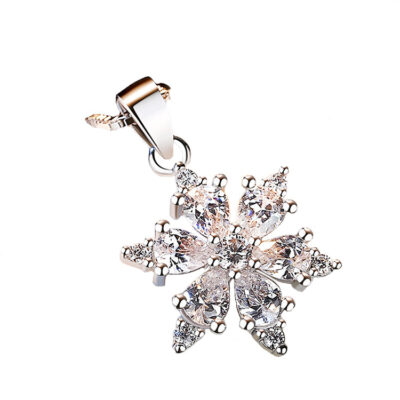Snowflake Pendant Necklace 925 Sterling Silver
