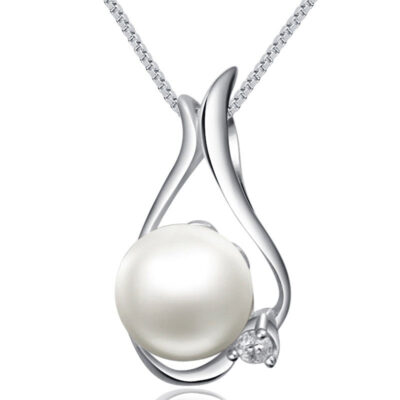 Tulip Pearl Pendant Necklace 925 Sterling Silver